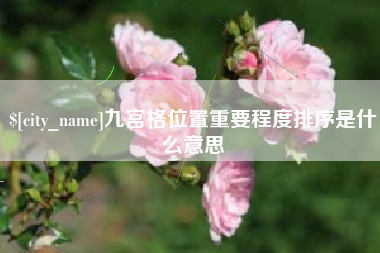 运城九宫格位置重要程度排序是什么意思