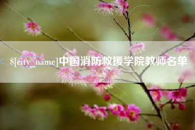 运城中国消防救援学院教师名单