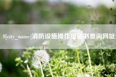 运城消防设施操作员证书查询网址