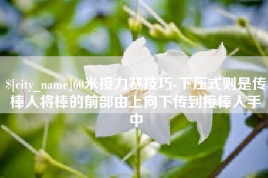运城60米接力赛技巧-下压式则是传棒人将棒的前部由上向下传到接棒人手中